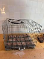Hondenbench  (60x80cm), incl leren puppyriem en kussen, Dieren en Toebehoren, Ophalen of Verzenden, Gebruikt