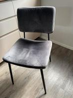 4 eetkamerstoelen grijs velvet, Huis en Inrichting, Stoelen, Ophalen, Gebruikt, Vier, Stof