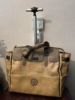 Reistas of boodschappentas met wieltjes, Uitschuifbare handgreep, Gebruikt, 50 tot 60 cm, Leer