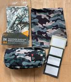Flex kafthoezen, etiketten, etui camouflage, Diversen, Schoolbenodigdheden, Ophalen of Verzenden, Zo goed als nieuw