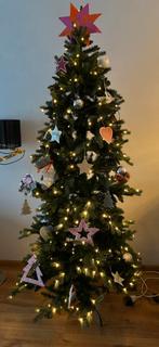 Kunst Kerstboom met verlichting 220 cm, Diversen, Ophalen of Verzenden, Gebruikt