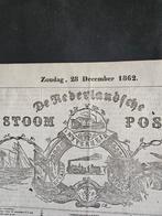 Oude Krant - De Nederlandsche Stoompost 1862, Ophalen, Gelezen, Krant