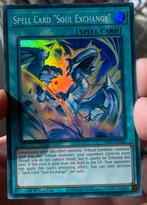 Yu-Gi-Oh! Spellcard “Soul Exchange” INFO 1st Ed !, Verzenden, Zo goed als nieuw, Losse kaart, Foil