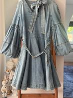 Zimmermann Tie-neck puff-sleeve denim minidress, Verzenden, Nieuw, Blauw, Boven de knie
