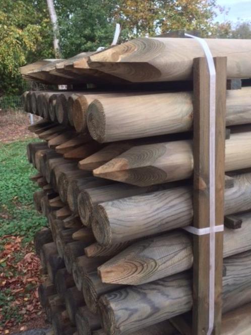 Ronde palen, weidepalen, boom palen, gefreesd + geimpregneer, Tuin en Terras, Palen, Balken en Planken, Nieuw, Palen, 180 tot 250 cm