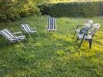 3 retro klapstoelen aluminium 2 "camouflage stoelen" gratis, Ophalen, Zo goed als nieuw, Campingstoel