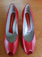 Leren Peep toe pump Peter Kaiser maat 5, Kleding | Dames, Schoenen, Ophalen of Verzenden, Zo goed als nieuw, Rood