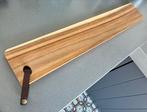Houten serveerplank met ophanglus van leer, Huis en Inrichting, Ophalen of Verzenden, Zo goed als nieuw