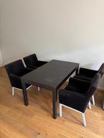 Eettafel donkerbruin zwart Ikea Bjursta uitschuifbaar, Huis en Inrichting, Tafels | Eettafels, Ophalen, Gebruikt, 200 cm of meer