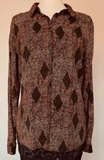 Geisha blouse bruine print maat S, Kleding | Dames, Blouses en Tunieken, Ophalen of Verzenden, Zo goed als nieuw, Maat 36 (S)