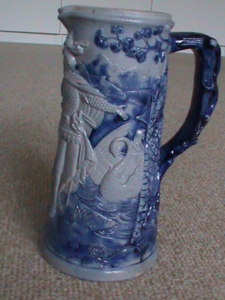 Prachtige antieke Duitse aardewerk wijnkan, Antiek en Kunst, Antiek | Keramiek en Aardewerk, Ophalen of Verzenden