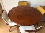 Vintage eetkamerset met verlengbare/uischuifbare ronde tafel, Huis en Inrichting, Complete eetkamers, Ophalen, Gebruikt, Retro / vintage / mid century
