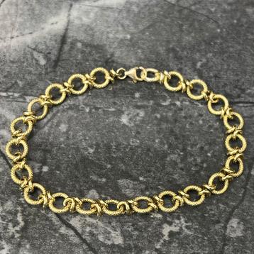 14k gouden armband prachtig schakel massief beschikbaar voor biedingen
