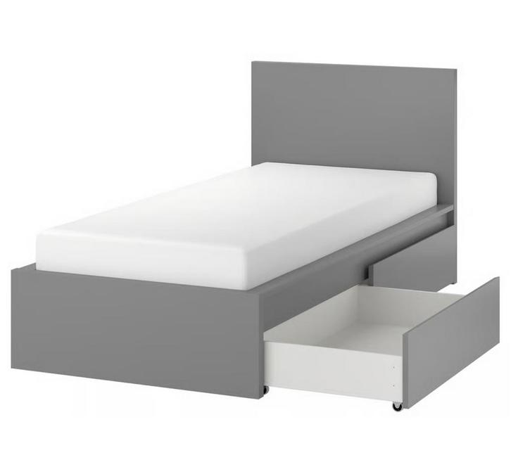 MALM IKEA BED, Huis en Inrichting, Slaapkamer | Bedden, Zo goed als nieuw, Eenpersoons, 140 cm, Hout, Wit, Ophalen