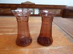 2 optisch geblazen art deco hyacintglaasjes, Doyen, Antiek en Kunst, Antiek | Glas en Kristal, Ophalen of Verzenden