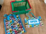 Winkeltje spelen: Mini’s, tas, winkelmandje,open/dicht kaart, Ophalen of Verzenden, Zo goed als nieuw, Jongen of Meisje