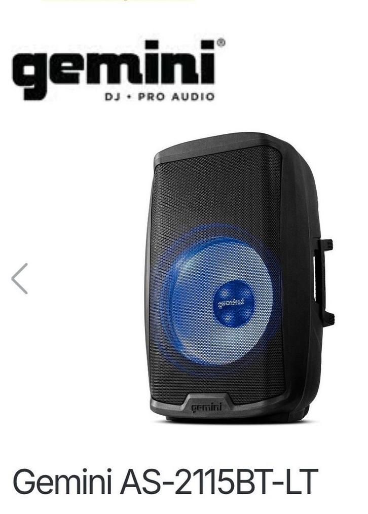Gemini AS-2115BT-LT 2000W  - 2 stuks incl voet., Audio, Tv en Foto, Luidsprekers, Zo goed als nieuw, Overige typen, 120 watt of meer