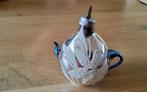 Antiek glazen zilveren kersthanger theepot koffiepot kerstba, Ophalen of Verzenden