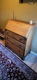 Antieke houten secretaire ladenkast met klep, Huis en Inrichting, Kasten | Secretaires, Ophalen, Gebruikt