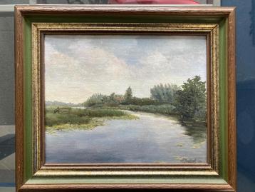 Annelies Jonkhart schilderij 1984 bij rivier De Meije beschikbaar voor biedingen