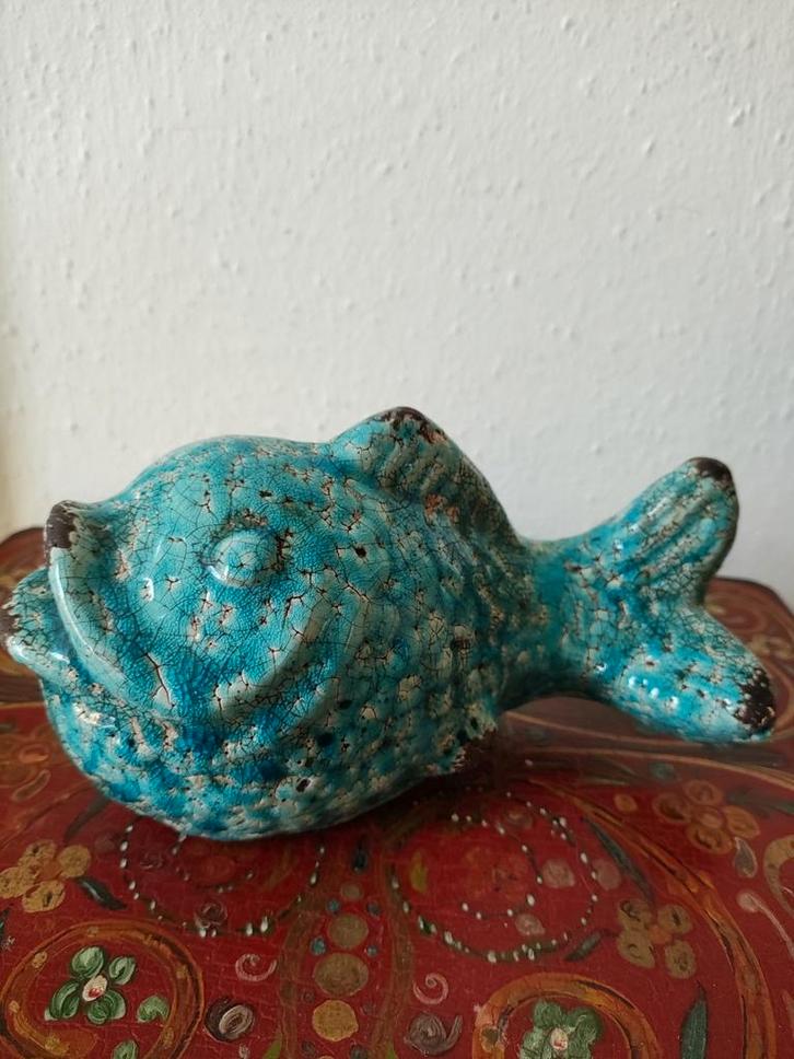 Prachtige vintage vis van keramiek, Antiek en Kunst, Antiek | Keramiek en Aardewerk, Verzenden