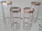 4 versace rosenthal glazen met bladgoud, Ophalen of Verzenden