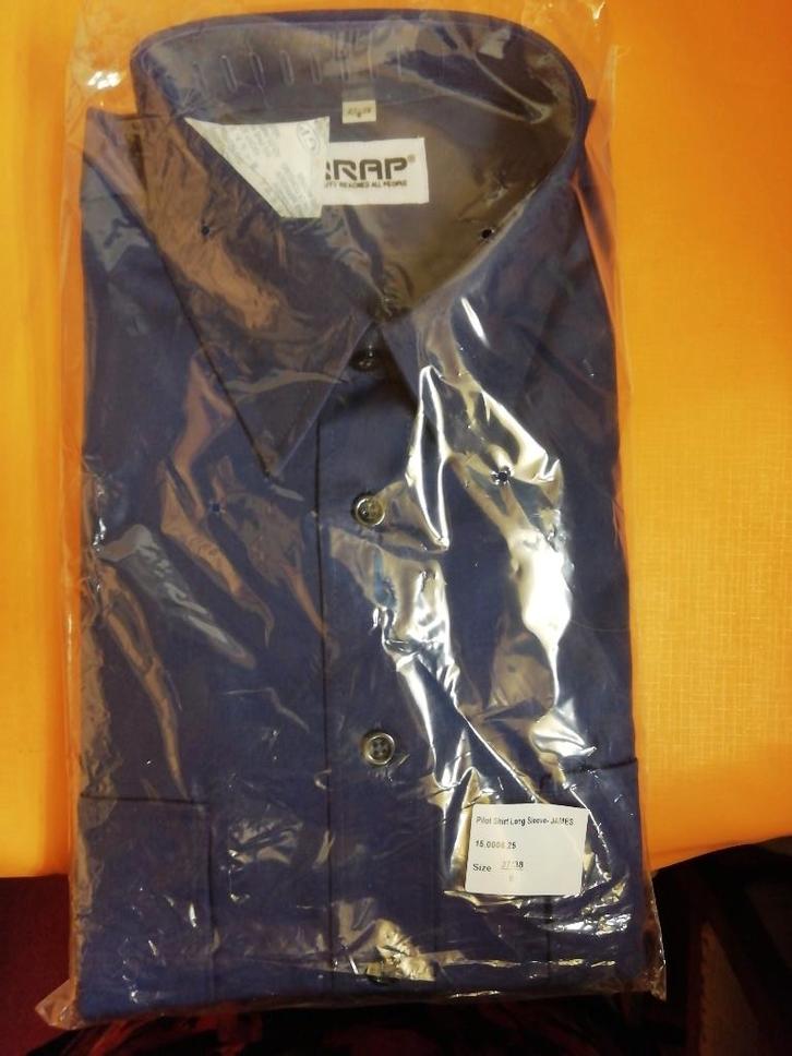 Nieuw (werk)overhemd met lange mouw 37/38 - 6 Nog 1 stuks!, Kleding | Heren, Overhemden, Nieuw, Halswijdte 38 (S) of kleiner, Blauw