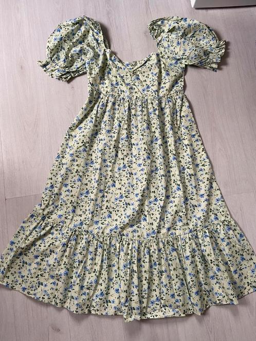 Mintgroene ABERCROMBIE & FITCH jurk met pofmouwen mt L Tall, Kleding | Dames, Jurken, Zo goed als nieuw, Maat 42/44 (L), Groen
