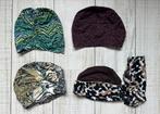 4 chemo mutsjes dierenprint panter luipaard tricot, Ophalen of Verzenden, Zo goed als nieuw, Maat 38/40 (M), Muts