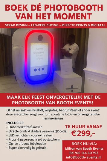 Photo booth van het moment beschikbaar voor biedingen
