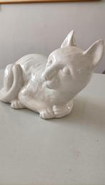 vintage beeld kat porselein gemerkt, merkteken Italiaans, Verzamelen, Ophalen of Verzenden, Zo goed als nieuw, Dier