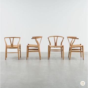 Set van 4 Hans J. Wegner CH24 wishbone stoelen Carl Hansen e beschikbaar voor biedingen