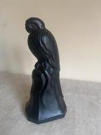 Art Deco persglazen sculptuur van een parkiet, Ophalen of Verzenden
