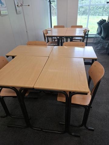 Partij schoolmeubilair – 13 sets (tafel + stoel) – alleen al beschikbaar voor biedingen