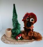 vintage kerstdecoratie kandelaar met hondje, Ophalen of Verzenden, Gebruikt