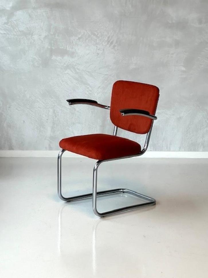 Ahrend de Cirkel fauteuil vintage buisframe stoel armstoel, Huis en Inrichting, Fauteuils, Gebruikt, Metaal, Stof, Overige materialen