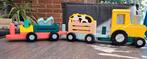HEMA Dierentrein Hout met 2 wagonnetjes en 3 dieren, Ophalen of Verzenden, Gebruikt, Overige typen