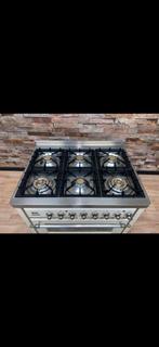 Luxe Boretti Majestic Fornuis 6 pits creme/chrome 90 cm, Witgoed en Apparatuur, Fornuizen, 60 cm of meer, Ophalen of Verzenden
