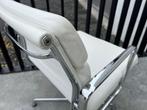 Vitra Eames EA207 lederen stoel, Verzenden, Gebruikt, Wit, Bureaustoel