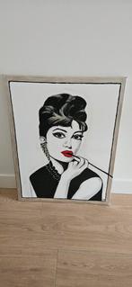 Audrey Hepburn Schilderij 80x60, Antiek en Kunst, Ophalen of Verzenden