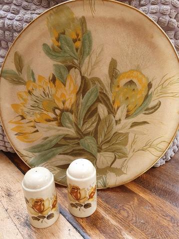 Retro set/dienblad met peper en zout stel beschikbaar voor biedingen