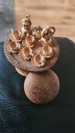 Vintage Miniatuur Koffieset Handgesneden Jaren 60, Verzamelen, Poppenhuizen en Toebehoren, Ophalen of Verzenden