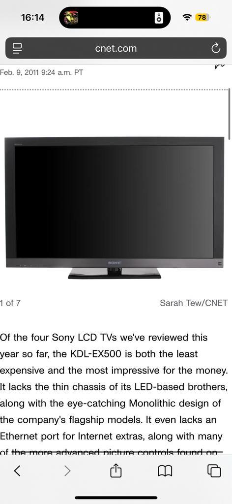 Sony KDL-32EX500 - LCD TV - 32 inch - Full HD, Audio, Tv en Foto, Televisies, Sony, Ophalen