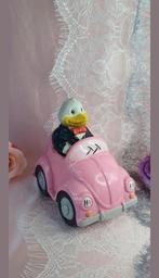 Vintage spaarpot jaren 60 Duck Eend in roze auto, Verzamelen, Spaarpotten, Ophalen of Verzenden, Zo goed als nieuw