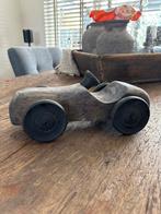 Zwart / Grijze  Vintage Speelgoed Raceauto van hout, Ophalen of Verzenden, Zo goed als nieuw