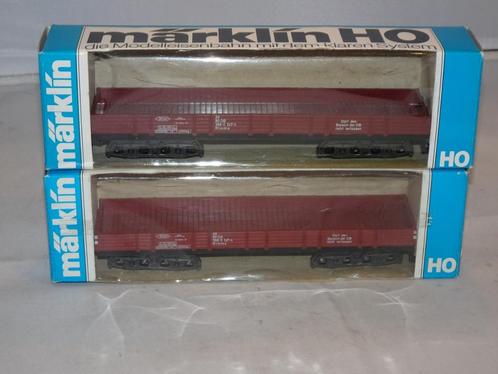 2 x Marklin 4 assige lageboordwagon 4473 nieuw in OVP (#913), Hobby en Vrije tijd, Modeltreinen | H0, Nieuw, Wagon, Wisselstroom
