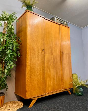 Vintage Stokking’s kledingkast jaren 50/60 retro kast oak beschikbaar voor biedingen