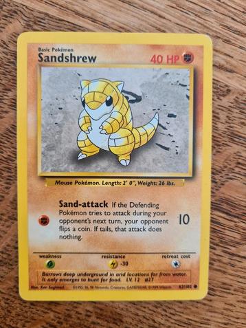 Pokemon kaart SANDSHREW 62/102 beschikbaar voor biedingen