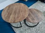 Mango ronde salontafel set, Huis en Inrichting, Tafels | Salontafels, Ophalen, 50 tot 100 cm, Rond, 50 tot 100 cm