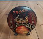 Vintage houten decoratie met Chinese beschildering., Ophalen of Verzenden, Zo goed als nieuw